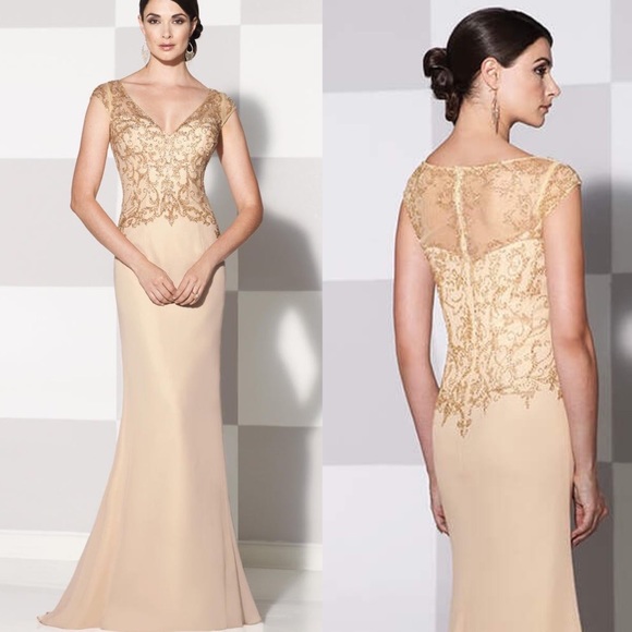 Mon Cheri Dresses & Skirts - Gold Cameron Blake by Mon Cheri dress size 8